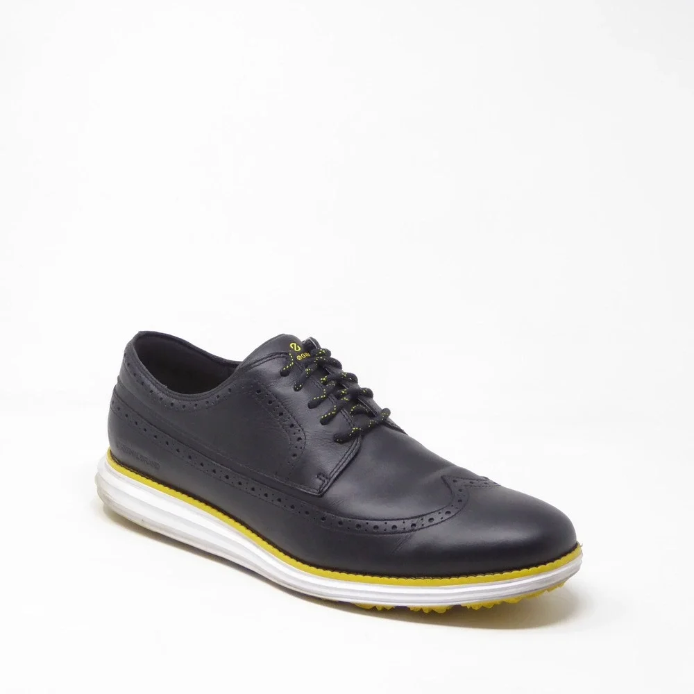 Cole Haan Men OriginalGrand Wingtip Golf Oxford Shoe Navy Blue Leather C33682 13